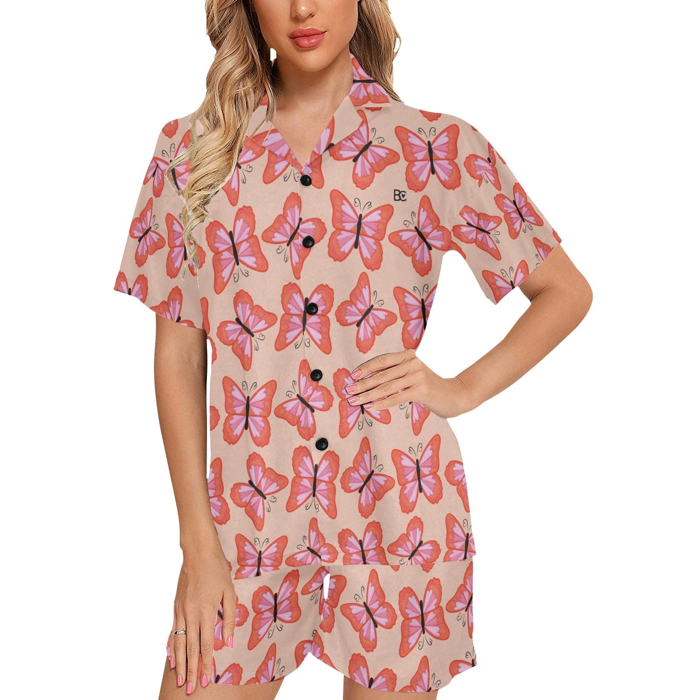 Summer 4 Women's V-Neck Short Pajama Set Plus