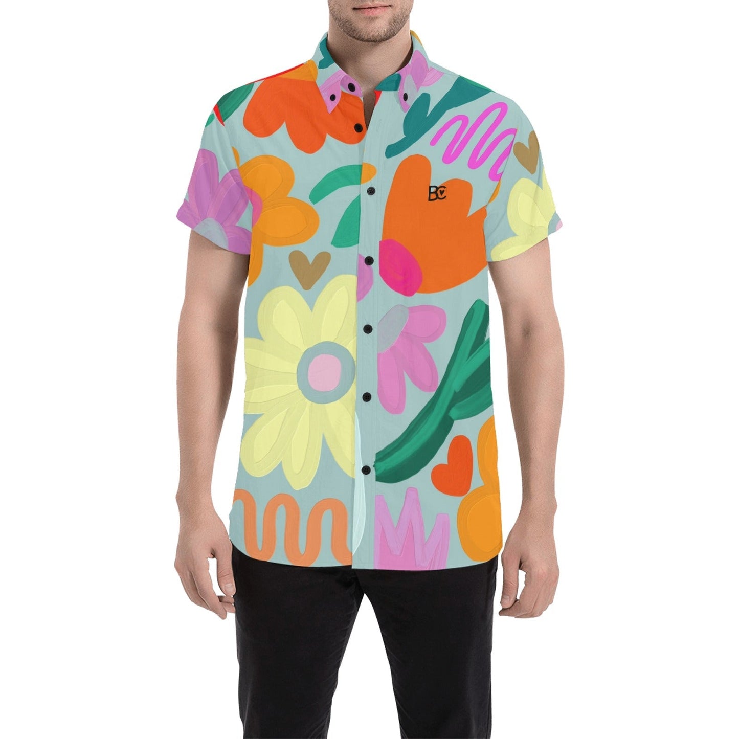 Spring 2 Men Short Sleeve Shirt