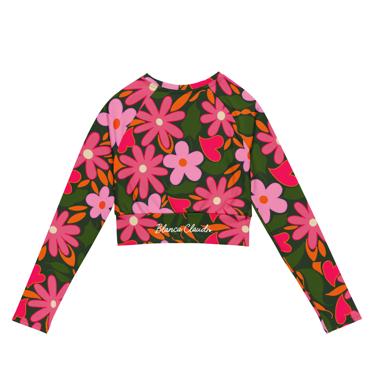 Crop top manga larga