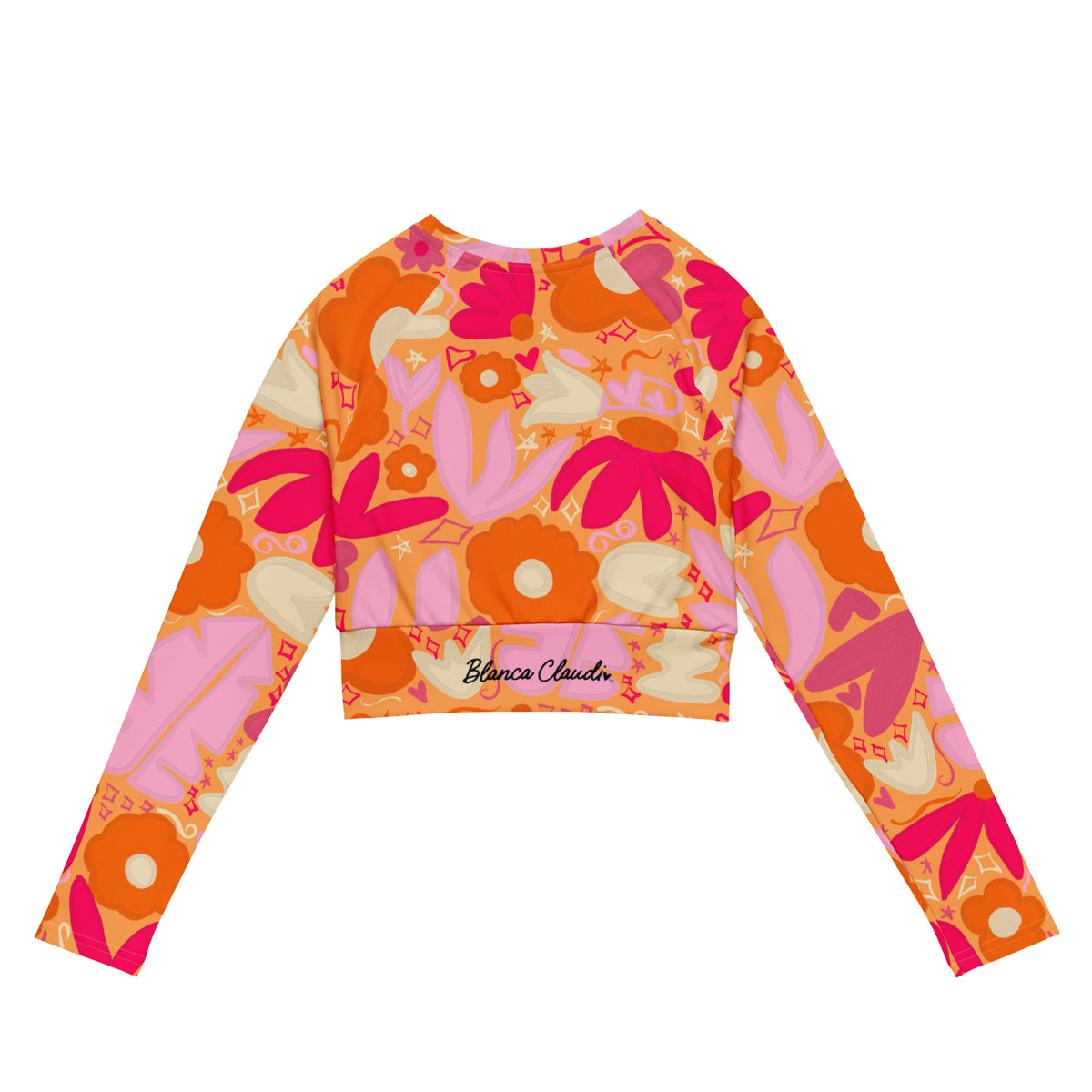 Crop top manga larga