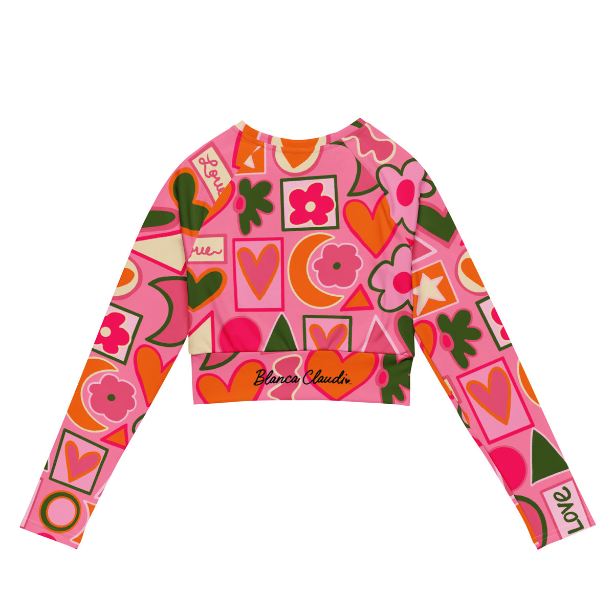 Crop top manga larga