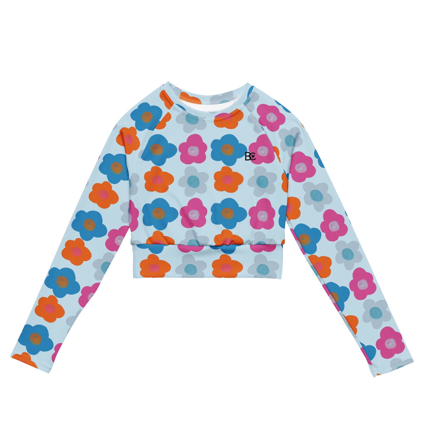Recycled long-sleeve crop top