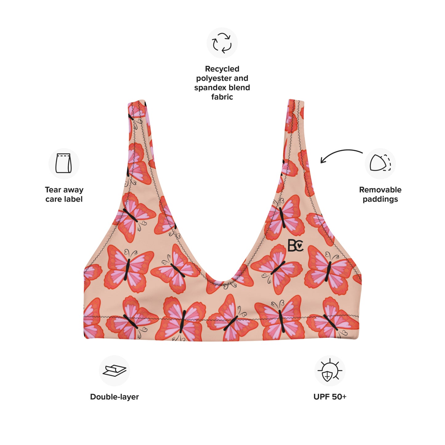 Summer 4 Recycled padded bikini top plus