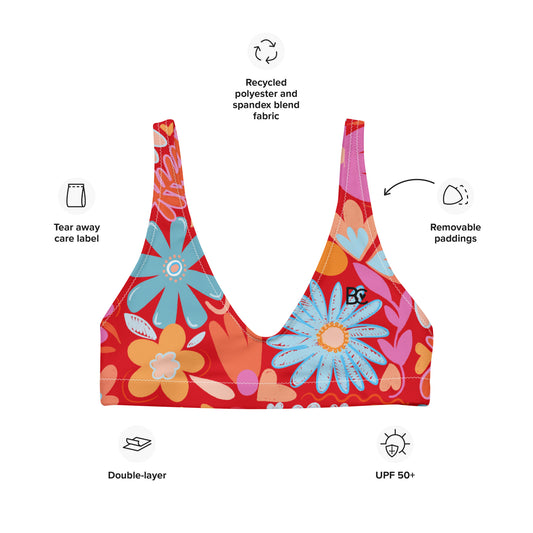 Christmas 2023 Recycled Padded Bikini Top/Sport Bra