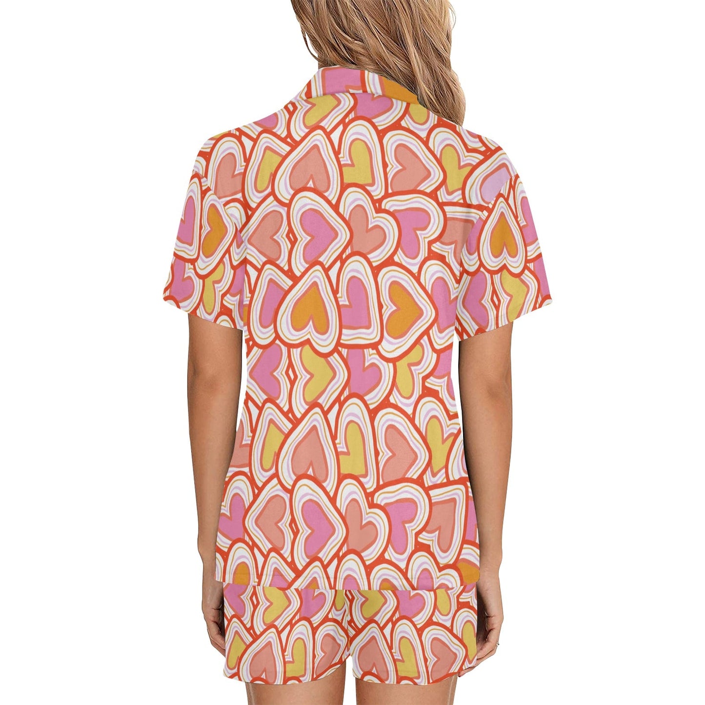Summer 1 Women's V-Neck Short Pajama Set Plus