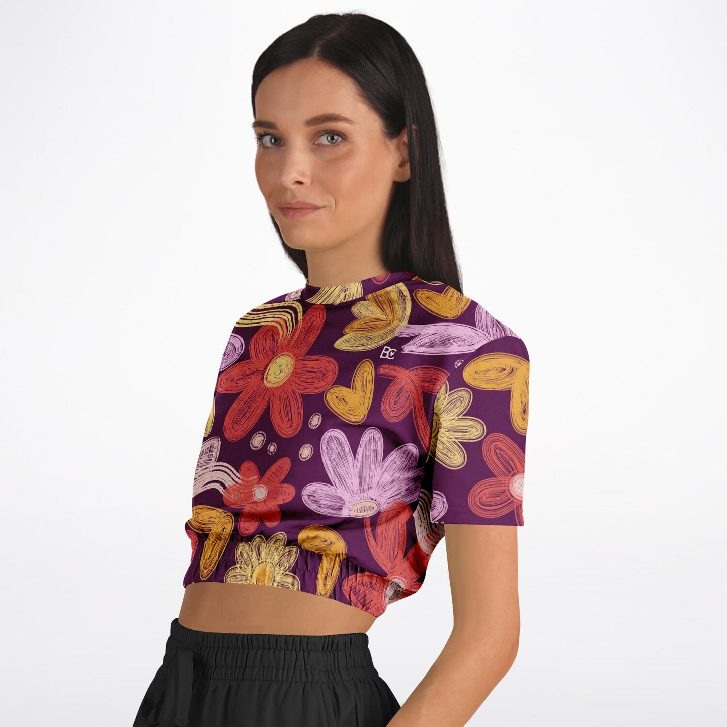 Summer 3 Cropped Short Sleeve Sweatshirt