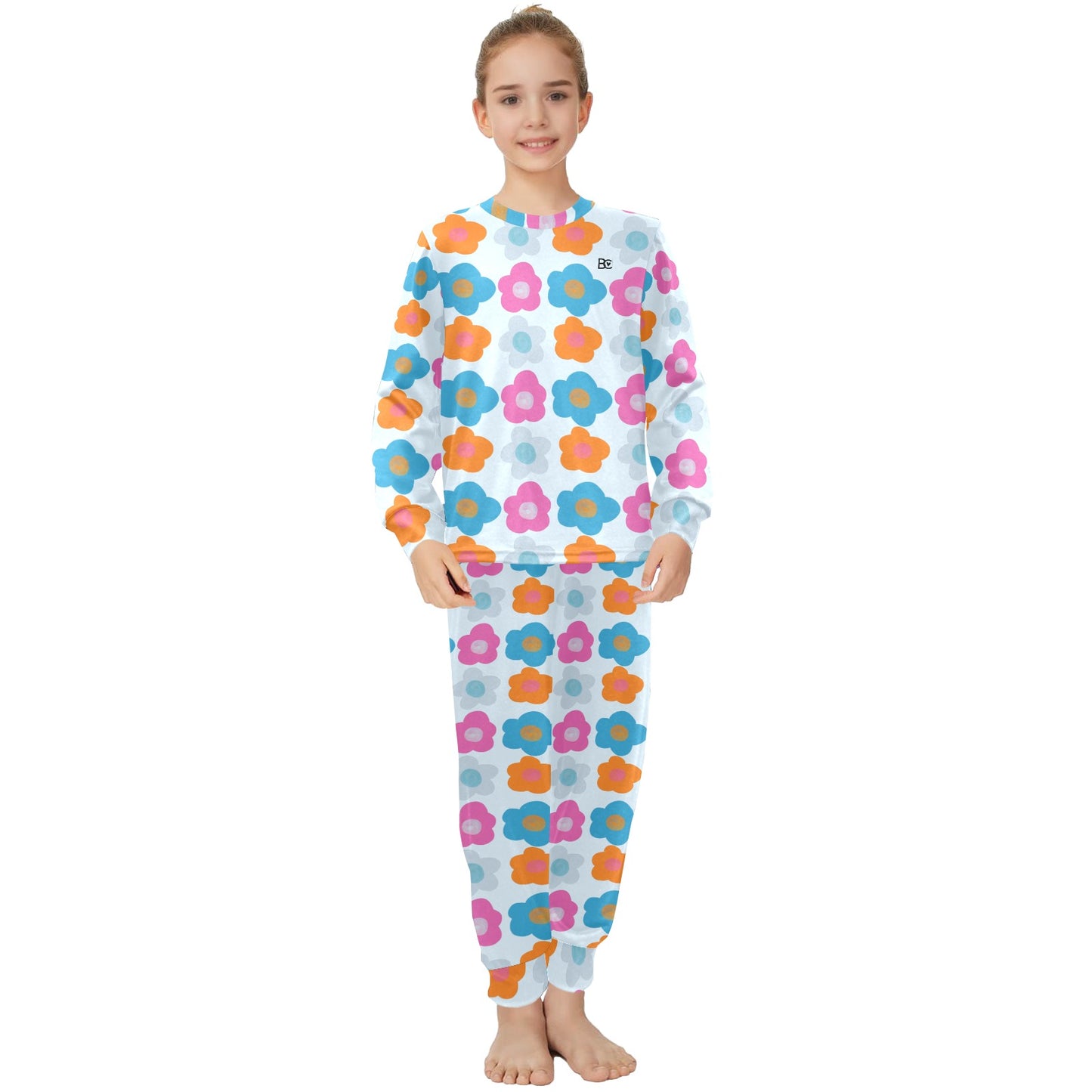 Christmas 2023 Big Girls Crew Neck Long Pajama Set