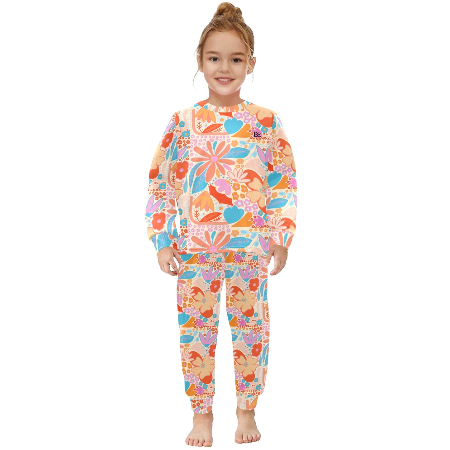 Christmas 2023 Little Girls Crew Neck Long Pajama Set