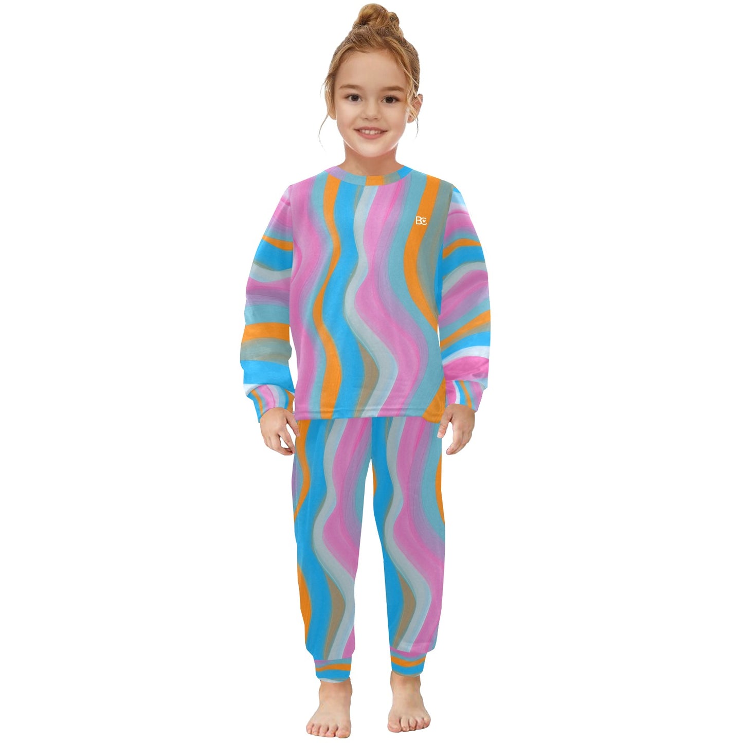 Christmas 2023 Little Girls Crew Neck Long Pajama Set