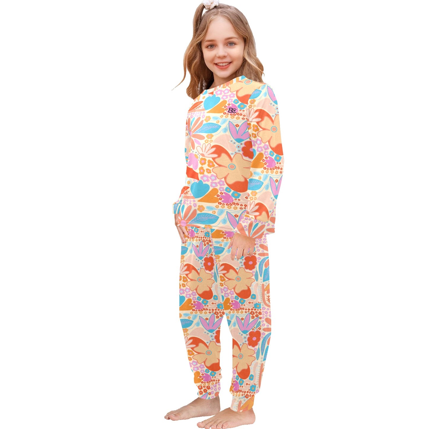 Christmas 2023 Little Girls Crew Neck Long Pajama Set