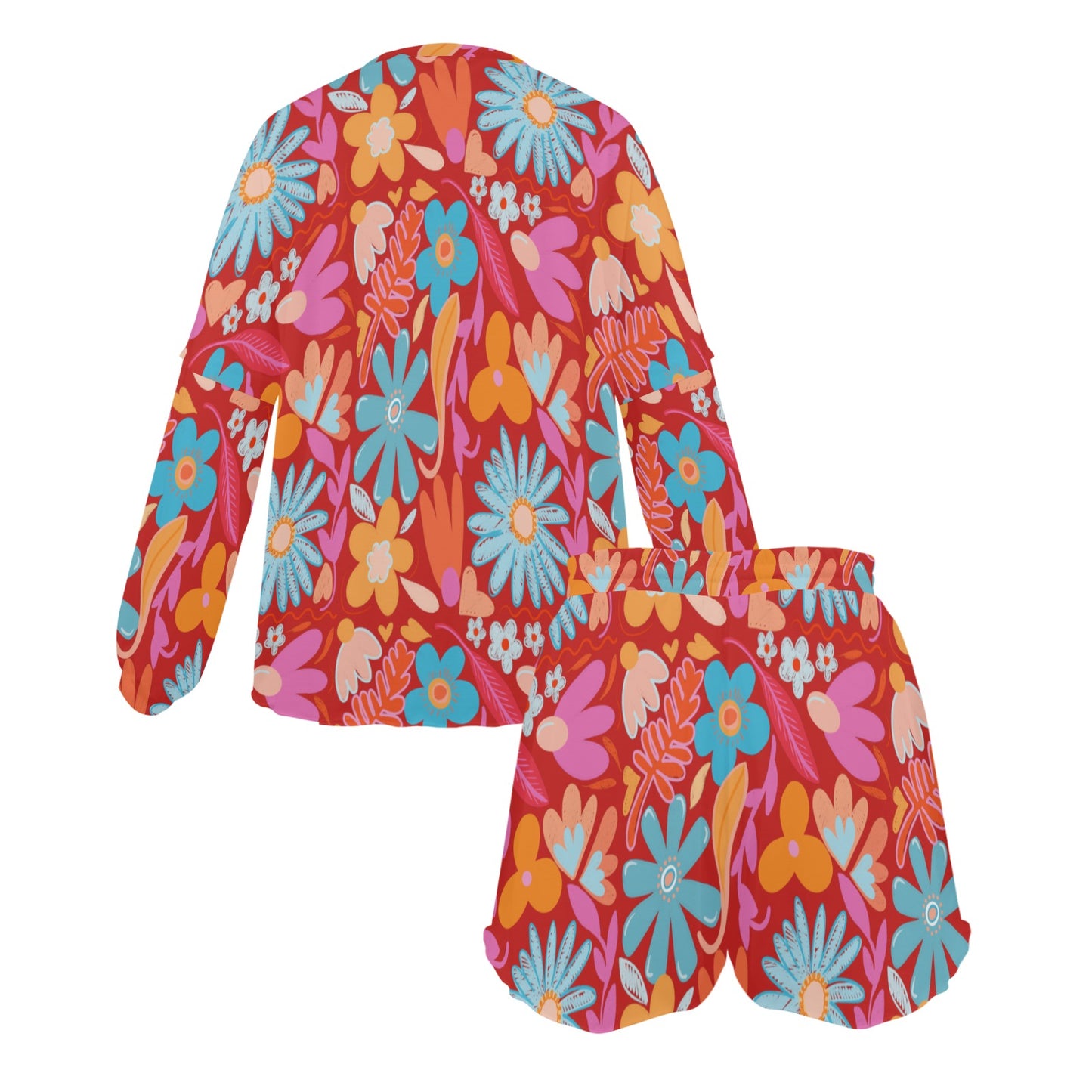 Christmas 2023 Women's Long Sleeve Mid-Length Shorts Pajama Set