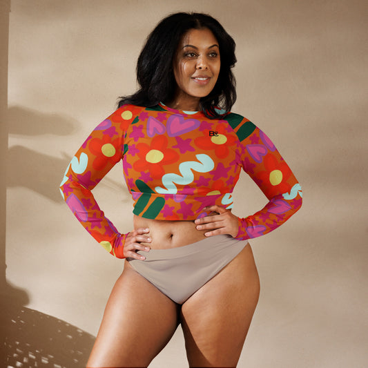 Spring 1 Recycled Swimwear/Training Long-Sleeve Crop Top Plus