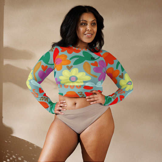 Spring 2 Recycled Swimwear/Training Long-Sleeve Crop Top Plus