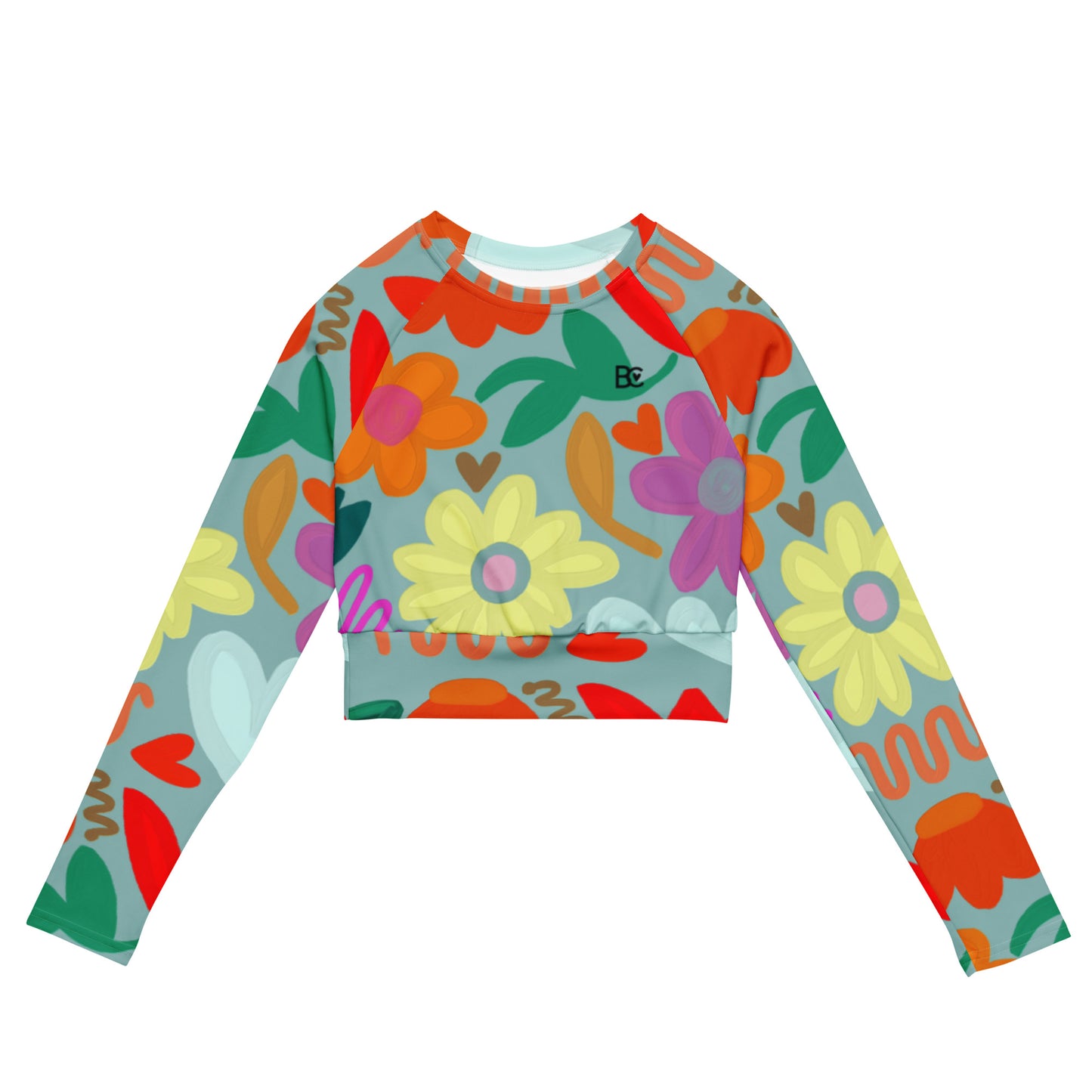 Spring 2 Recycled Swimwear/Training Long-Sleeve Crop Top