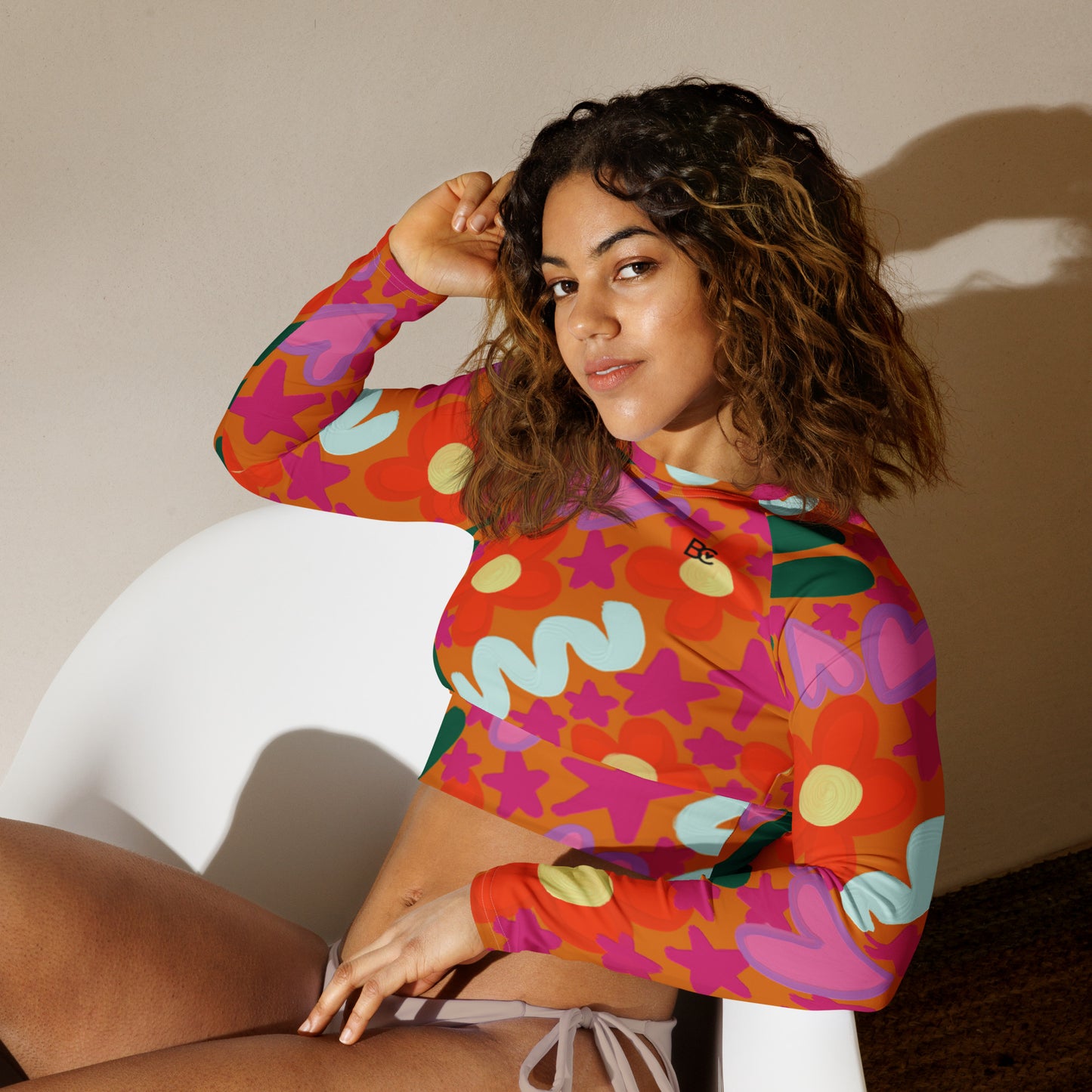 Spring 1 Recycled Swimwear/Training Long-Sleeve Crop Top