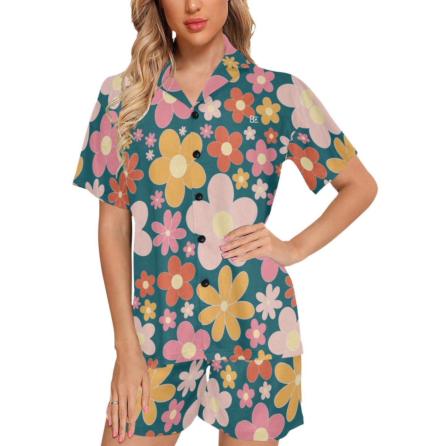 Summer 2 Women's V-Neck Short Pajama Set