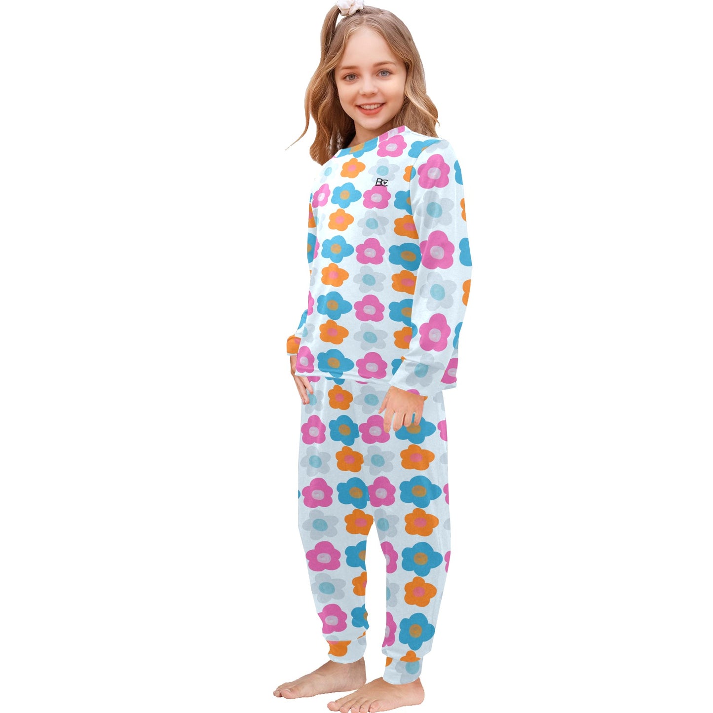Christmas 2023 Little Girls Crew Neck Long Pajama Set