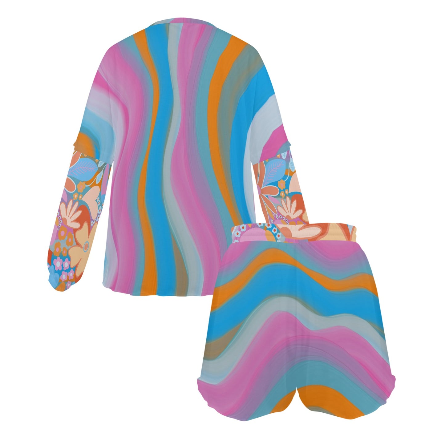 Christmas 2023 Women's Long Sleeve Mid-Length Shorts Pajama Set