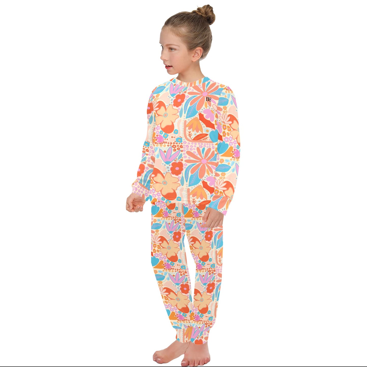 Christmas 2023 Big Girls Crew Neck Long Pajama Set