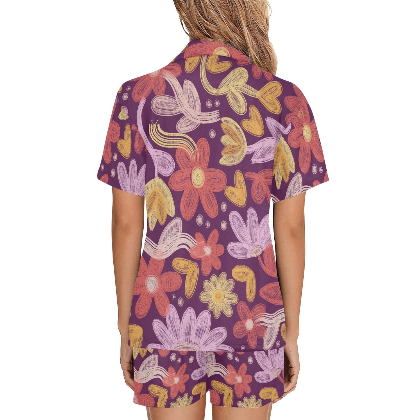 Summer 3 Women's V-Neck Short Pajama Set Plus