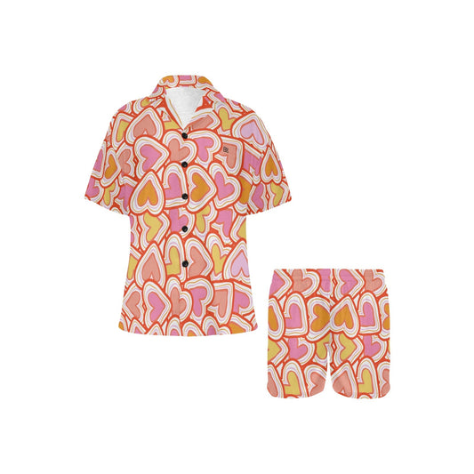 Summer 1 Women's V-Neck Short Pajama Set Plus