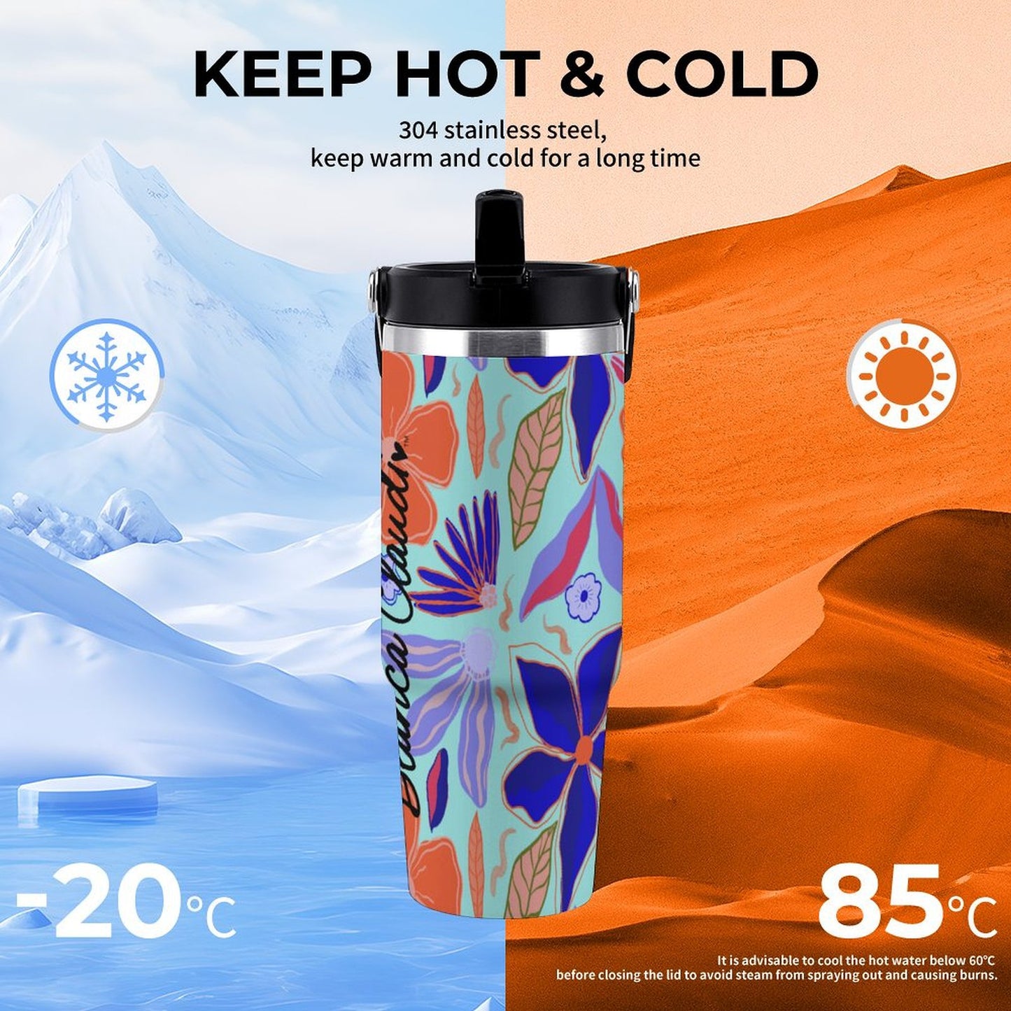 Vaso Térmico Ilustrado con Mango 30 oz