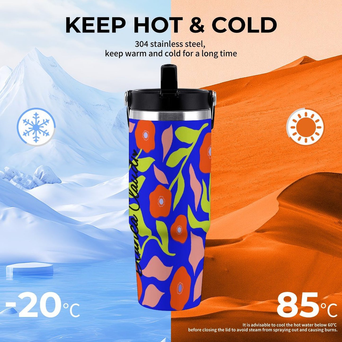 Vaso Térmico Ilustrado con Mango 30 oz