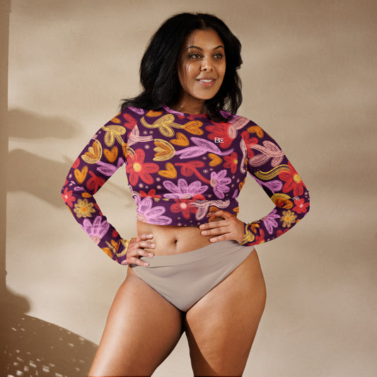 SUMMER 3 Swimwear/Training Long Sleeve Crop Top