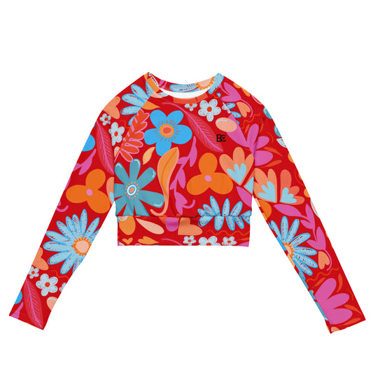 Recycled long-sleeve crop top
