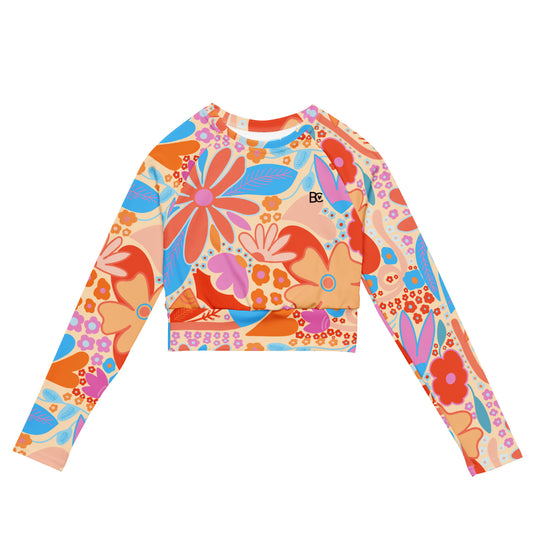 Recycled long-sleeve crop top