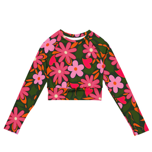 Recycled long-sleeve crop top