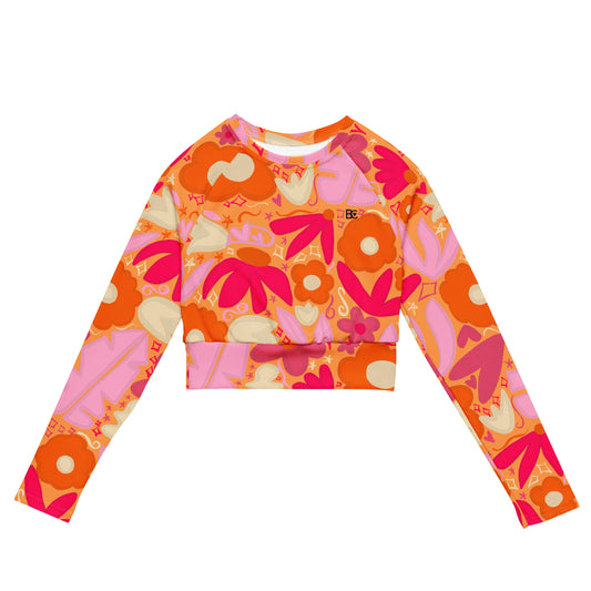 Recycled long-sleeve crop top