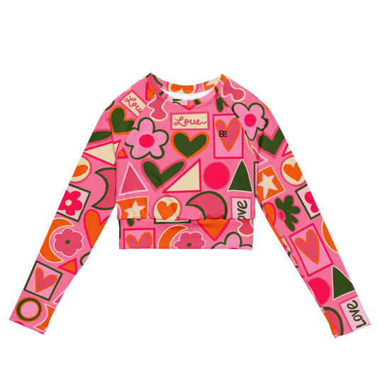 Recycled long-sleeve crop top