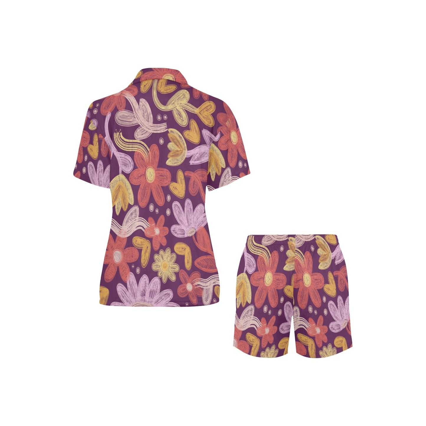 Summer 3 Women's V-Neck Short Pajama Set