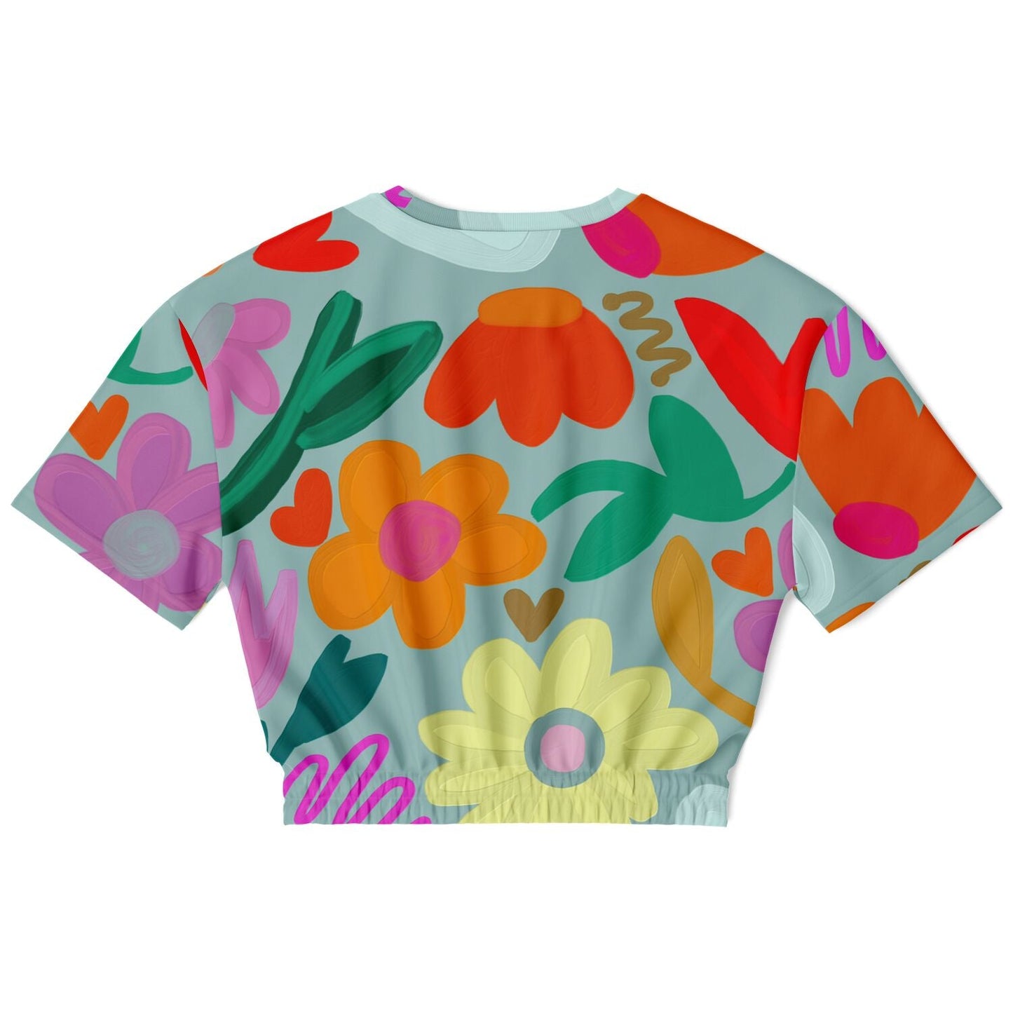 Spring 2 Casual Cropped Short Sleeve Sweatshirt Plus