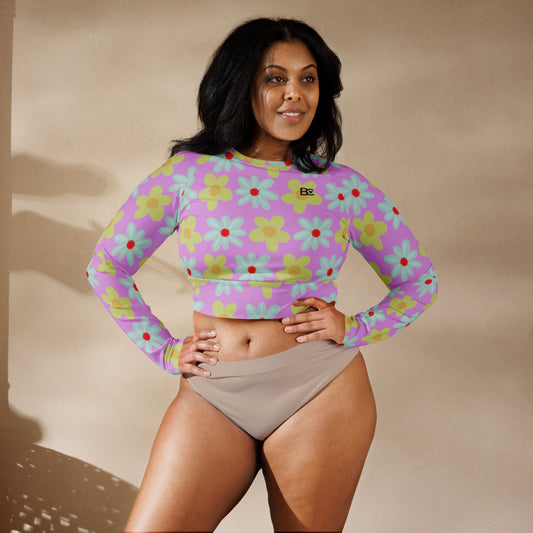 Spring 4 Recycled Swimwear/Training Long-Sleeve Crop Top