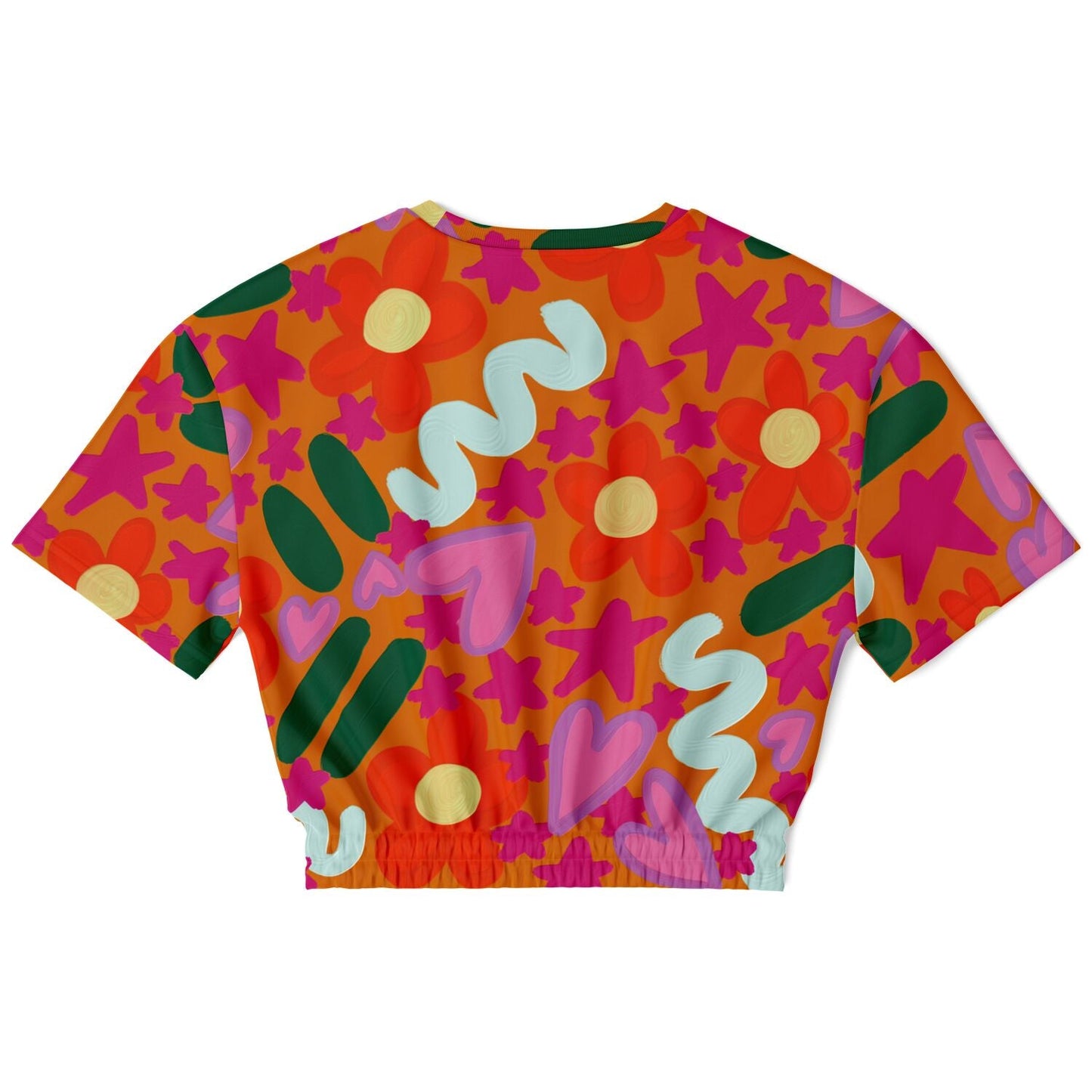 Spring 1 Casual Cropped Short Sleeve Sweatshirt Plus