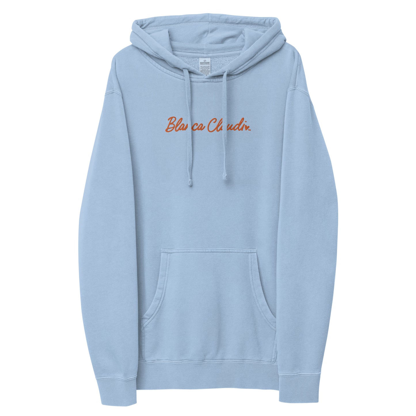 BC Light Blue Embroidered Unisex Pigment-dyed Hoodie
