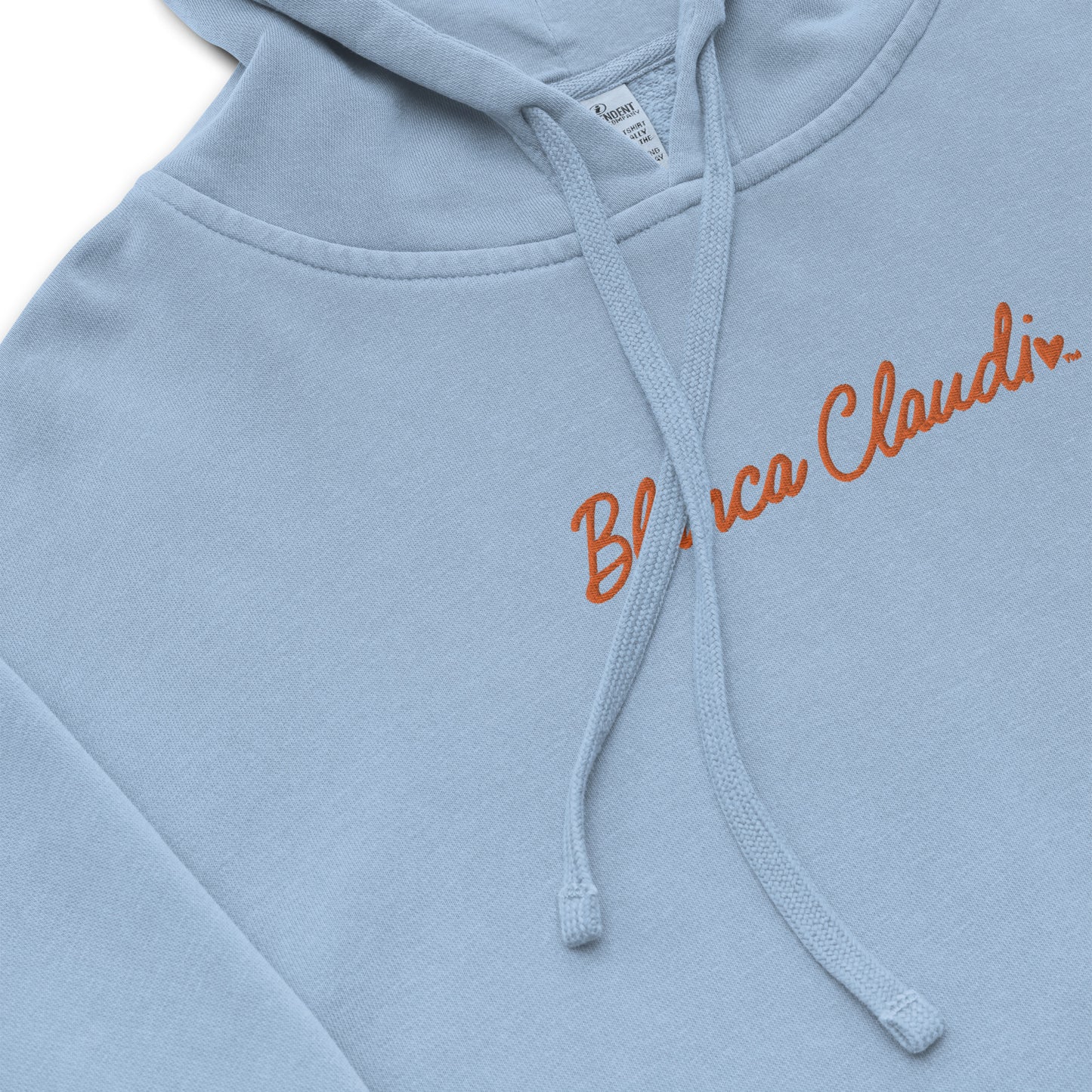 BC Light Blue Embroidered Unisex Pigment-dyed Hoodie