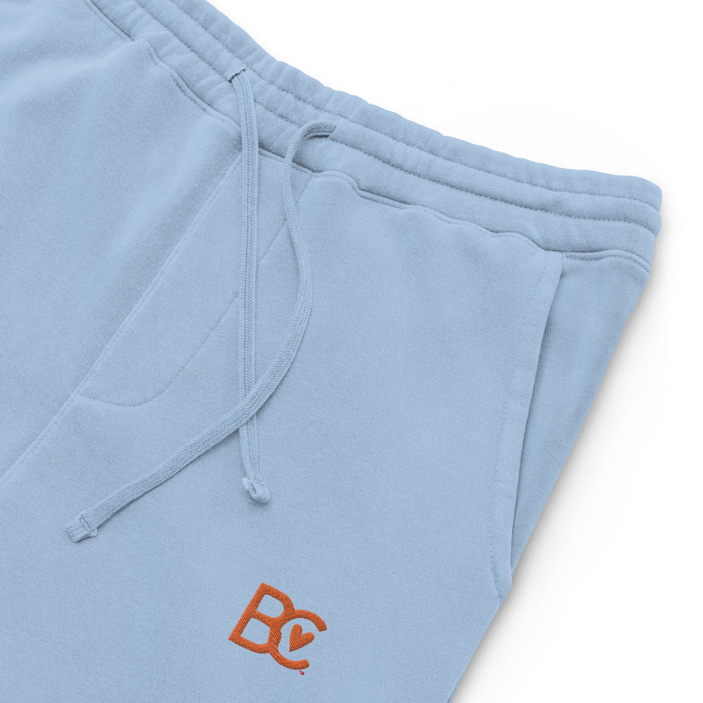 BC Light Blue Embroidered Unisex Pigment-dyed Joggers